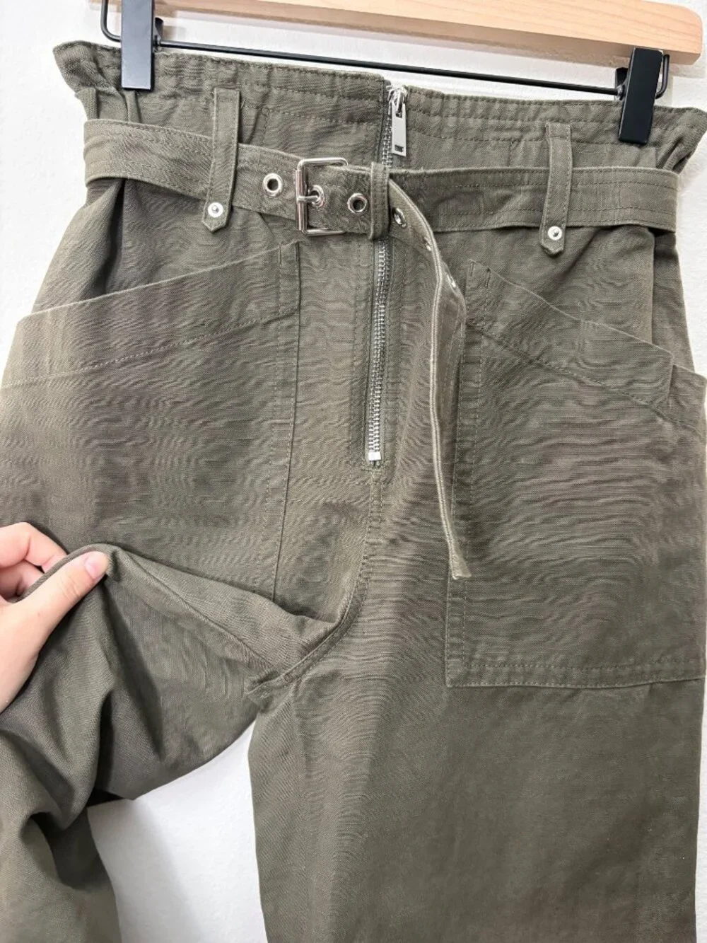 NEW Banana Republic Paperbag Belted High-Rise Tapered Relaxed-Fit Linen Pants